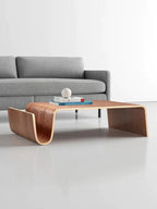 Curved Wood Veneer Coffee Table