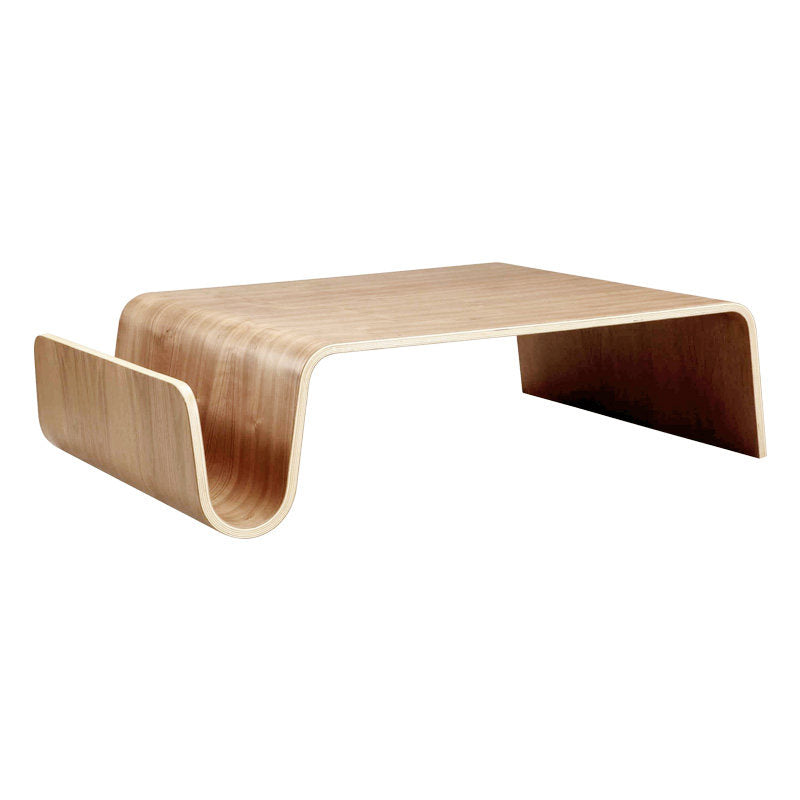 Curved Wood Veneer Coffee Table