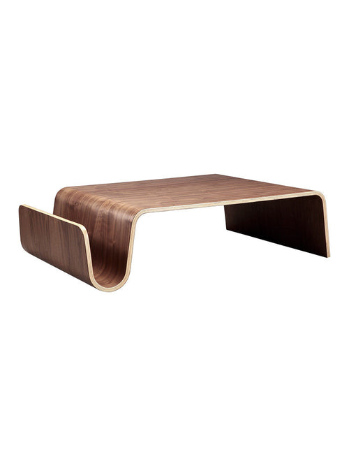 Curved Wood Veneer Coffee Table