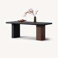 Modern Glass Dining Table with Sculptural Pedestal Bases