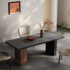 Modern Glass Dining Table with Sculptural Pedestal Bases