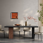 Modern Glass Dining Table with Sculptural Pedestal Bases
