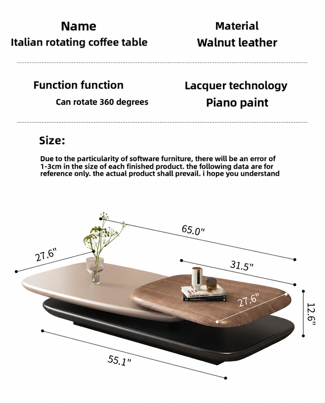 Modern Rotating Layered Coffee Table