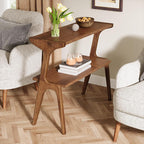 Modern Rubber Wood 2-Tier Side Table