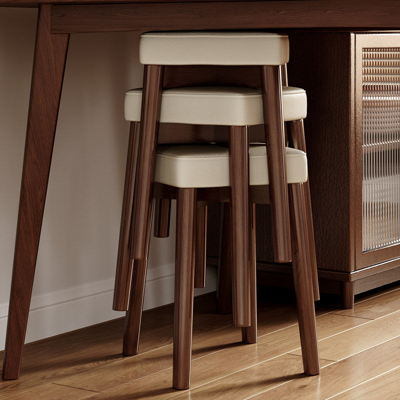 Modern Stackable Upholstered Backless Stool