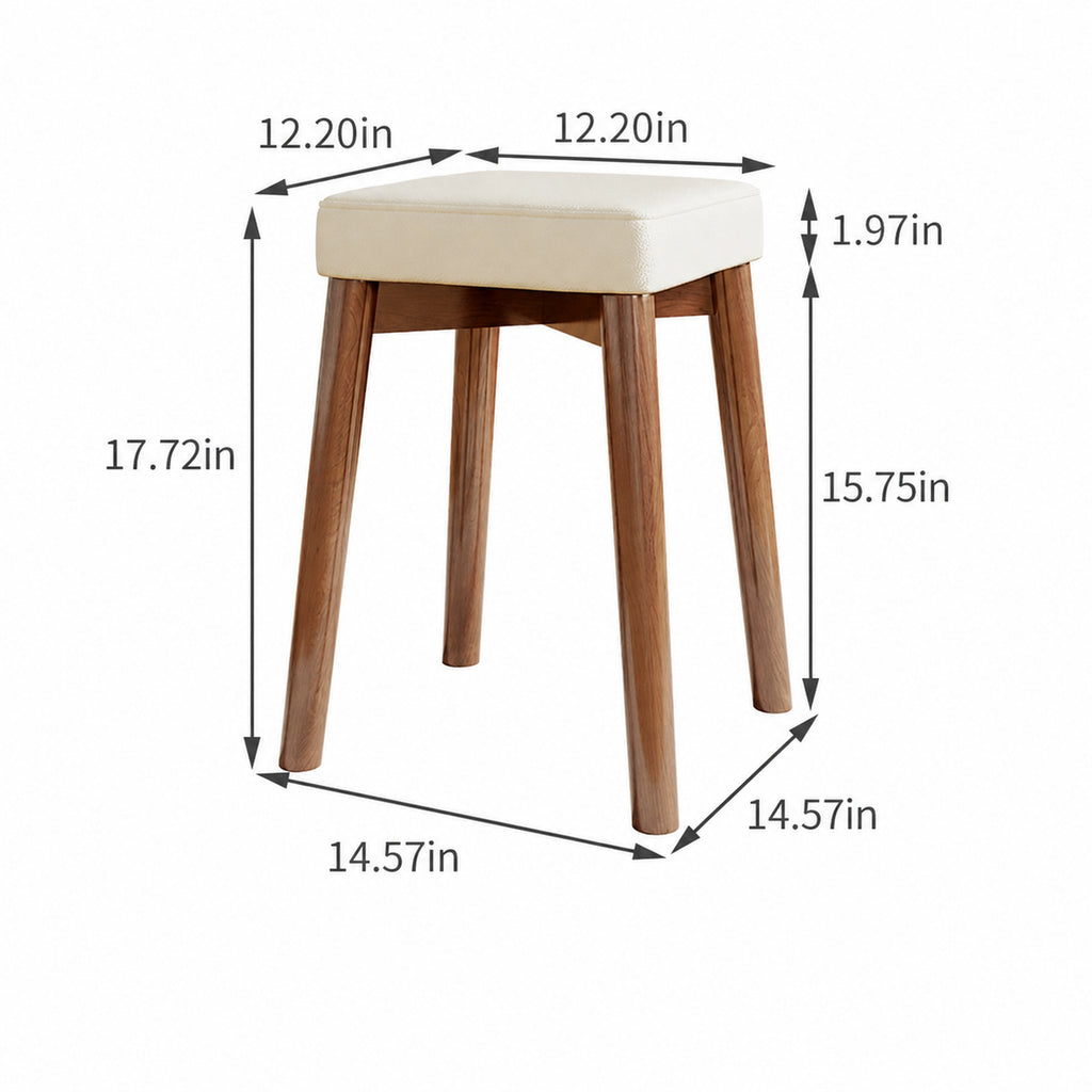Modern Stackable Upholstered Backless Stool