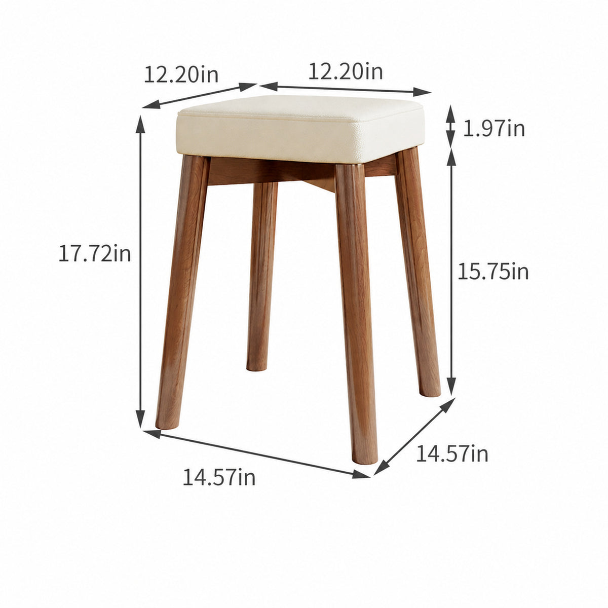 Modern Stackable Upholstered Backless Stool