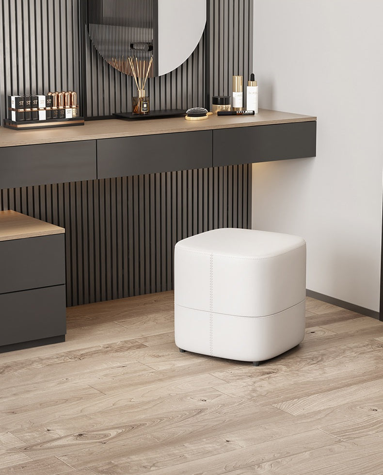 Modern Upholstered Cube Ottoman Stool