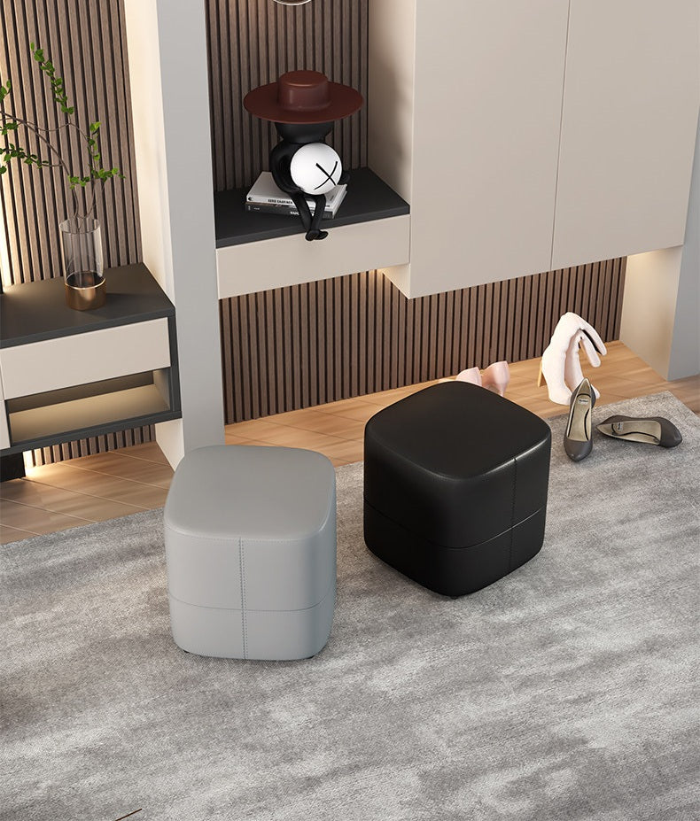 Modern Upholstered Cube Ottoman Stool