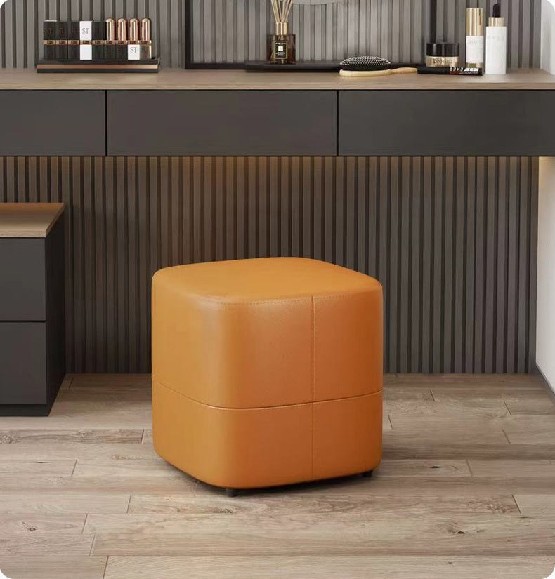 Modern Upholstered Cube Ottoman Stool