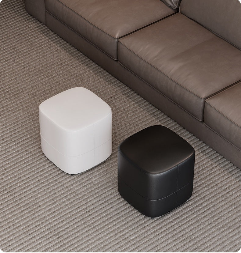 Modern Upholstered Cube Ottoman Stool