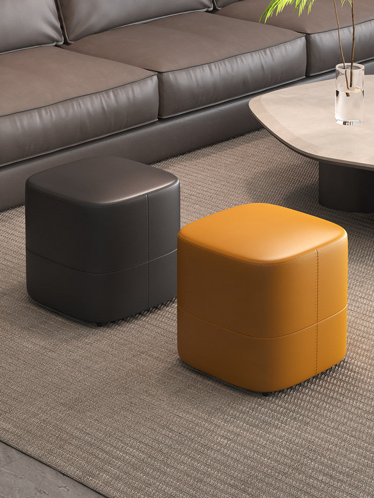 Modern Upholstered Cube Ottoman Stool