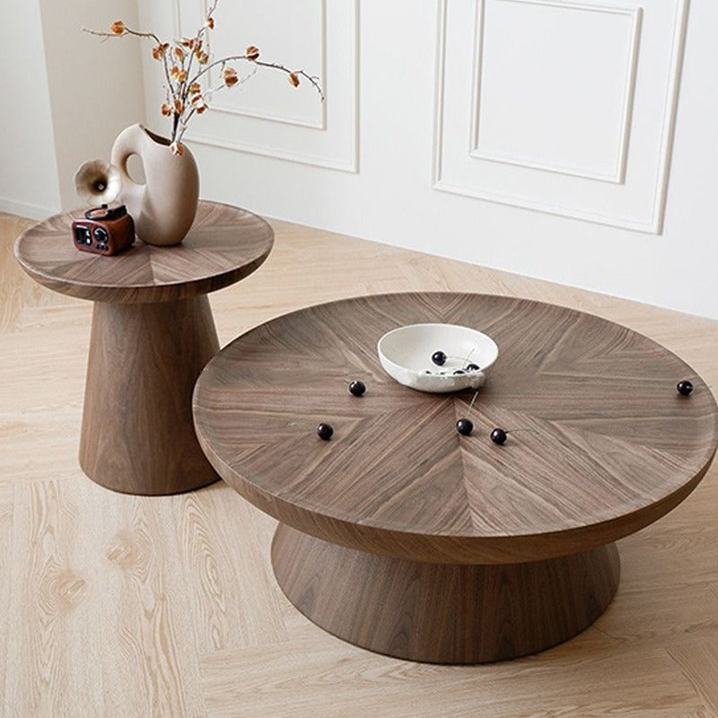Round Pedestal Coffee and Side Table Set