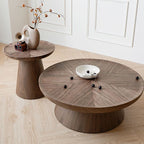 Round Pedestal Coffee and Side Table Set