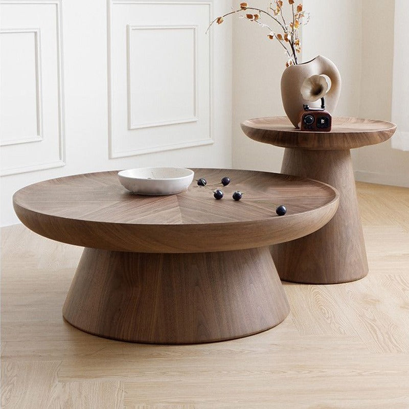 Round Pedestal Coffee and Side Table Set