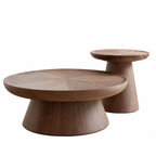 Round Pedestal Coffee and Side Table Set