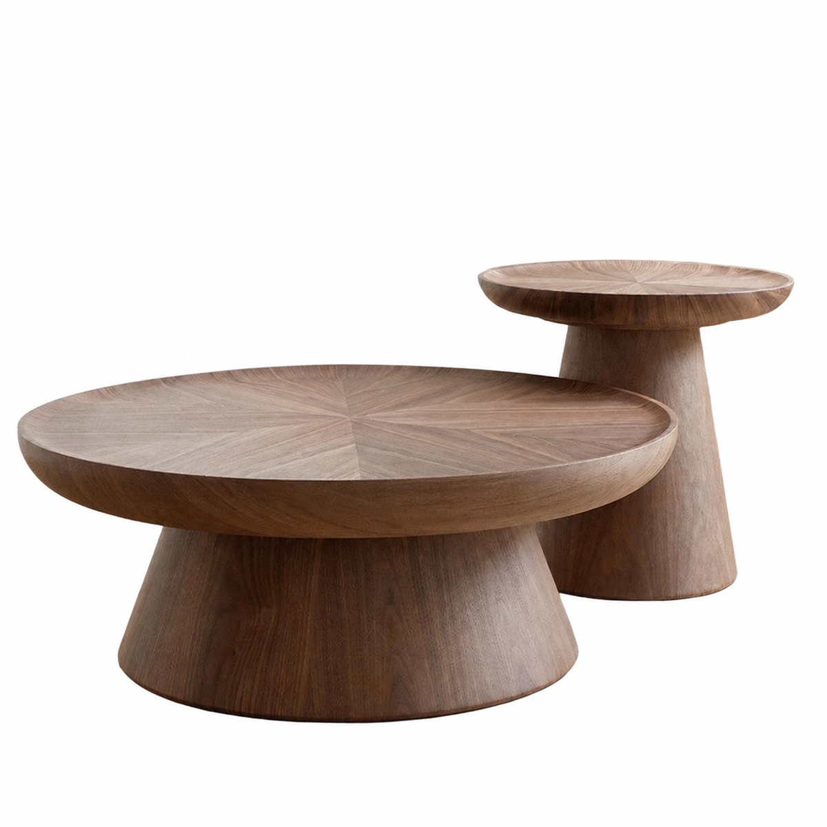 Round Pedestal Coffee and Side Table Set