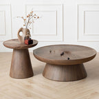 Round Pedestal Coffee and Side Table Set