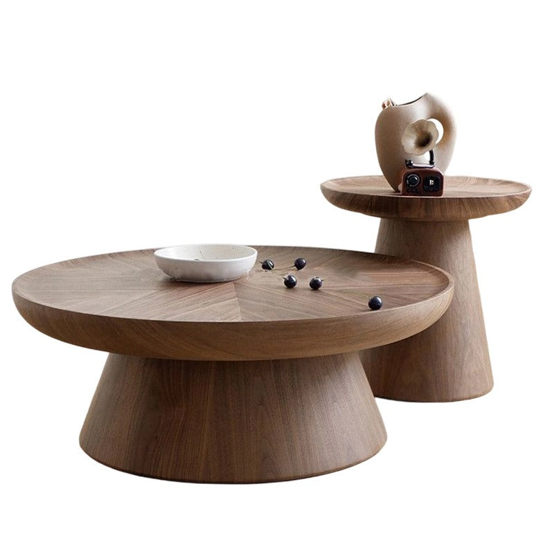 Round Pedestal Coffee and Side Table Set