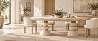Sculptural Round Pedestal Dining Table