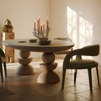 Sculptural Round Pedestal Dining Table