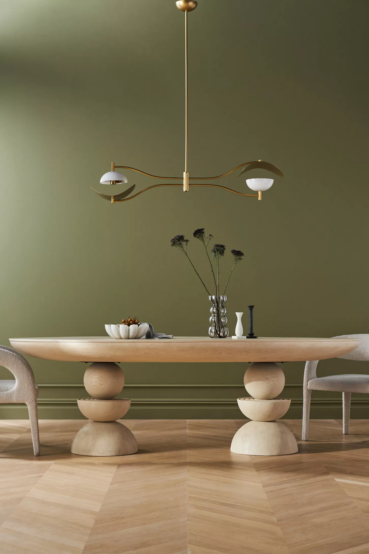 Sculptural Round Pedestal Dining Table